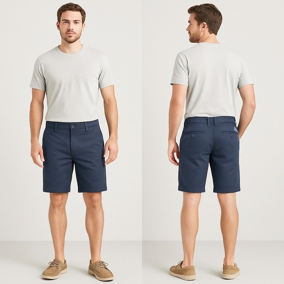 Levi's XX Chino Shorts Men's Size 36 Navy Blue Cotton Blend Stretch Standard Fit - Picture 1 of 9